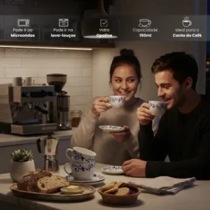 Conjunto 12 Peças 6 Xícaras 150ml E 6 Pires Para Café E Chá - Imagem 8