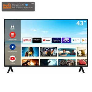 Smart Tv 43 Polegadas Hd Android Hdmi Usb Wi-fi, Tela Full Hd - Com Controle Remoto Padrão - Imagem 1
