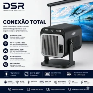 Projetor Portatil Full Hd 4k Wifi Bluetooth Hdmi Cinema - Imagem 3