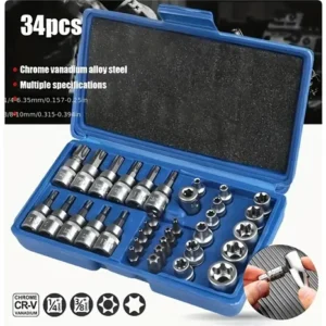 Jogo De Chave Torx Soquete 34 Peças Aço Cromado 3/8 E 5/16 - Imagem 7