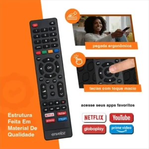 Kit 10 Controles Remotos para TV Philco Smart com Botões Netflix, YouTube e Prime Video - Imagem 3