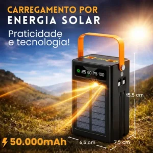 Carregador Portátil Power Bank Solar Turbo 50.000mah Rápido - Imagem 4