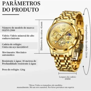 Olevs Relógio Masculino Aços Inoxidáveis Original 2900 - Imagem 10