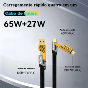 Cabo Usb-c 65w Super 4 Em 1 Rápido Para Iphone E Android - Imagem 3