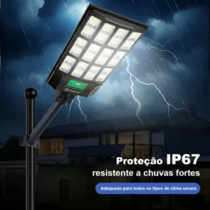 Kit 2 1000w Luminaria Poste Solar Potente Com Sensor - Imagem 9