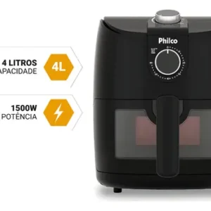 Fritadeira Air fryer philco 4l redstone 1500w paf40a Cor Preto - Imagem 2