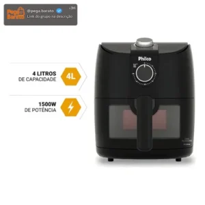 Fritadeira Air fryer philco 4l redstone 1500w paf40a Cor Preto - Imagem 1