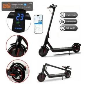 Patinete Scooter Elétrico Dobrável Com Velocidade E Autonomia De 30 Km Bluetooth Cor Preto MESTRI M-140 - Imagem 1