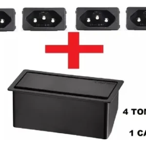 Caixa Tomada Embutir Mesa Com 4 Tomadas Full - Imagem 4