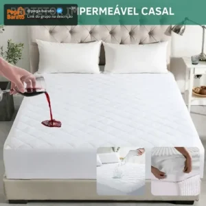 Protetor De Colchão Impermeável Casal Matelado Antialérgico Antiácaro Resistente A Líquidos Toque Macio Branco - Imagem 1