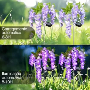 Kit 2 Luz Solar Led Toque Real Cerejeira Artificial Jardim - Imagem 3