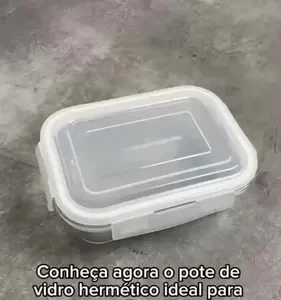 Kit 10 Potes Herméticos Vidro 640ml Starhouse Marmita Forno Micro-ondas Airfryer com 4 travas de super vedação - Imagem 11
