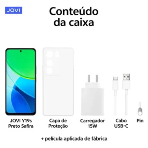 Smartphone Jovi Y19s 256gb, 4+4gb Ram Turbo, Câmera 50mp, Bateria 5500mah, Carregamento 15w, Tela 90hz - Preto Safira - Imagem 11
