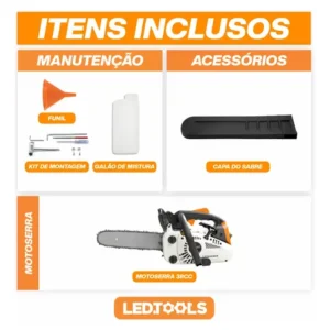 Motosserra A Gasolina 38cc 2t Profissional Sabre 12pol 30cm - Imagem 4