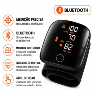 Aparelho De Pressão Digital Pulso Portátil Recarregável Usb - Imagem 5
