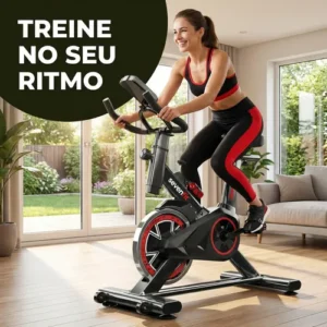 Bicicleta Ergométrica Bike Spinning Garrafa 6kg Sensação Inércia Com Medidor Cardíaco Fitness Preto e Vermelho Sevenfit Para Cardio E Musculação - Imagem 11