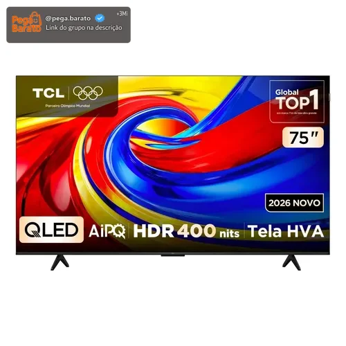 Smart TV TCL 75 Polegadas QLED 4K P7L WiFi Bluetooth Google TV HDR10+ 120 Hz VRR AIPQ 75P7L