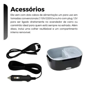 Marmita Elétrica Portátil Carro Trabalho 12/24v - 110/220v - Imagem 3