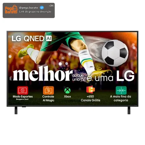 Smart TV LG QNED AI 4K QNED82 86 polegadas 2025 Cores Dinâmicas QNED Processador α7 AI Ger 8