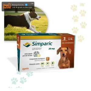 Simparic 20mg Antipulgas 5 A 10kg Zoetis 3 Comprimidos - Imagem 1