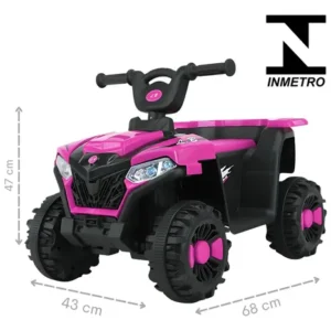 Quadriciclo Com Pedal Elétrico 6v Som E Farol Led Rosa Cor Rosa-pink Voltagem Do Carregador 127/220v - Imagem 11