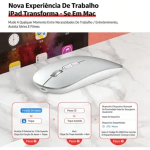 Mouse Sem Fio 2.4g Recarregável Usb Dpi Ajustável 800-1600 - Imagem 8