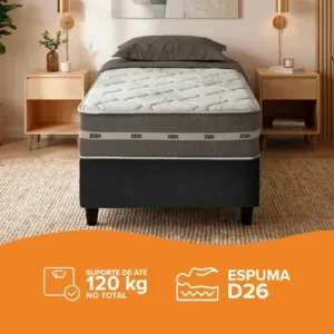 Cama Box Solteiro + Colchão Molas Ensacadas Zidi Miami 88cm - Imagem 5
