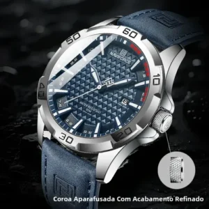 Relógio Quartzo Luxo Masculino Digital Clássico Couro - Imagem 5