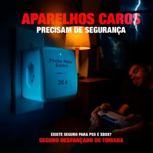 Prote Raio Bivolt Geladeira Tv 20a Proteraios Super Protetor Eletronico Adaptador De Tomada Benjamin 3 Pinos Inetro Anti Raios Proter Eletro Bivolt Lavadora Ar Condicionado Gamer Freezer Benjamim Dps - Imagem 5