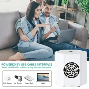 Mini Ar Condicionado De Mesa Climatizador Portátil Usb Branco - Imagem 9