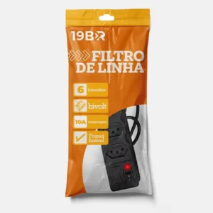 Régua Extensão Elétrica 6 Tomadas Filtro Linha 10a Cabo 3 Metros - Imagem 6