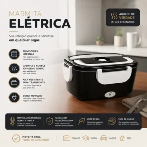 Marmita Elétrica Carro/casa 12v/24v/110v/220v Portatil - Imagem 4