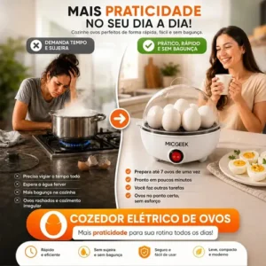 Cozedor De Ovos Automático Panela A Vapor Elétrica Legumes Elétrica Portátil Prático Rápido 7 Ovos Em 5min Micgeek - Imagem 5