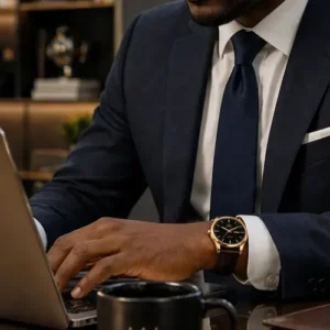 Relógio Social Masculino A Prova D'água Couro Olevs Luxo Marrom Dourado Preto - Imagem 7