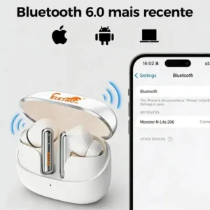 Fone De Ouvido Sem Fio Eletro mex J-87pro Tws Bluetooth 6.0, 40 Horas De Reprodução, à prova d'água IPX8, Com Microfone, Para TV, Smartphone, Laptop, Computador E Esportes Branco - Imagem 4