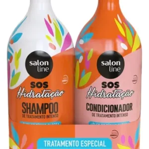 Kit Shampoo E Condicionador 1l + Máscara 1kg Sos Hidratação com Óleo de Rícino Linha de Tratamento Cabelos Danificados - Imagem 5