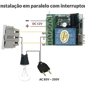 Modulo Rele + 2 Controle Remoto 12v 1 Canal Sem Fio Rf 433mh - Imagem 6