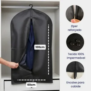 Capa De Terno Impermeavel C Zíper Proteçao Antimofo P Roupas - Imagem 9