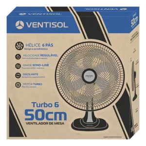 Ventilador de Mesa Ventisol Turbo 6 Pás 50cm Preto 4200 - Imagem 6