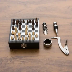 Kit Acessórios Vinho Presente Diferente Abridor /jogo Xadrez - Imagem 5