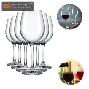 Jogo 6 Taças Vinho Tinto 450ml Cristal Titanium Gastro - Imagem 1