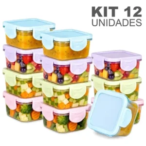 Kit 12 Potes Pequenos Congelar Papinha 50ml Tampa Hermética - Imagem 5