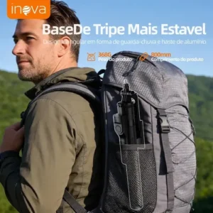 Tripé Extensível Profissional Para Celular 1,9m, Bastão De Selfie Dobrável Portátil Com Controle Remoto Bluetooth E Alça Equilíbrio , Rotação 360°, Parafuso 1/4 Compatível Câmeras, Gopro,ios E Android - Imagem 3