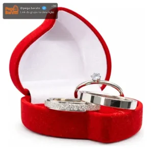 Par Alianças Compromisso Namoro Prata 4mm + Caixinha C/anel - Imagem 1