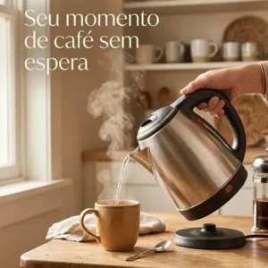 Chaleira Elétrica Inox 1,8L 1000W Aquecimento Rápido Automática - Imagem 12