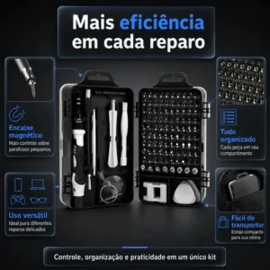 Kit Chaves de Precisão Hardline com 115 Peças, Magnético e Estojo para Celular e Notebook - Imagem 6