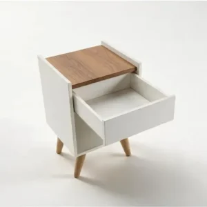 Mesinha De Cabeceira Lateral Retro Luxo Branco Fosco Gaveta - Imagem 8