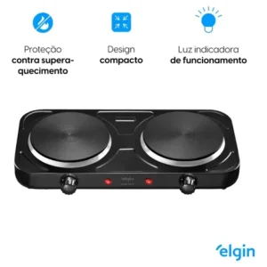 Fogão Cooktop Elétrico Elgin 2 Bocas Preto - Imagem 7