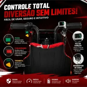 Patinete Elétrico Infantil 6.5 Bluetooth Led 350w Até 120kg - Imagem 2