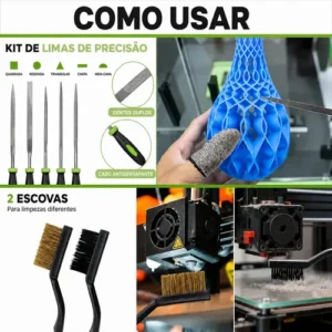 Kit 54 Peças Completo de Ferramentas Manuais para Impressão 3D, Alicate, Pinças, Estilete, Agulhas Inox para Limpeza de Bico - Imagem 8